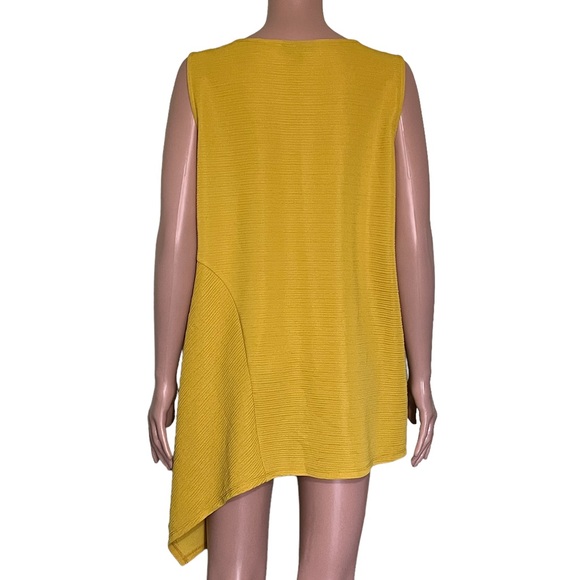NWOT Alfani Striped Sleeveless Scoop-Neck Top, Goldenrod | 0X (12W) - Picture 2 of 11